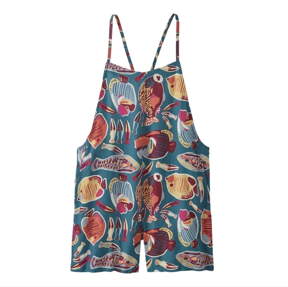 Patagonia W's Tidal Threads Romper Wrasse: Wetland Blue - Picture 1 of 6